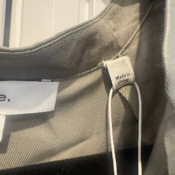 Vince Split Neck Silk Blend Tunic Blouse Long Sleeve Moss Green Size XS NWT - Picture 10 of 11